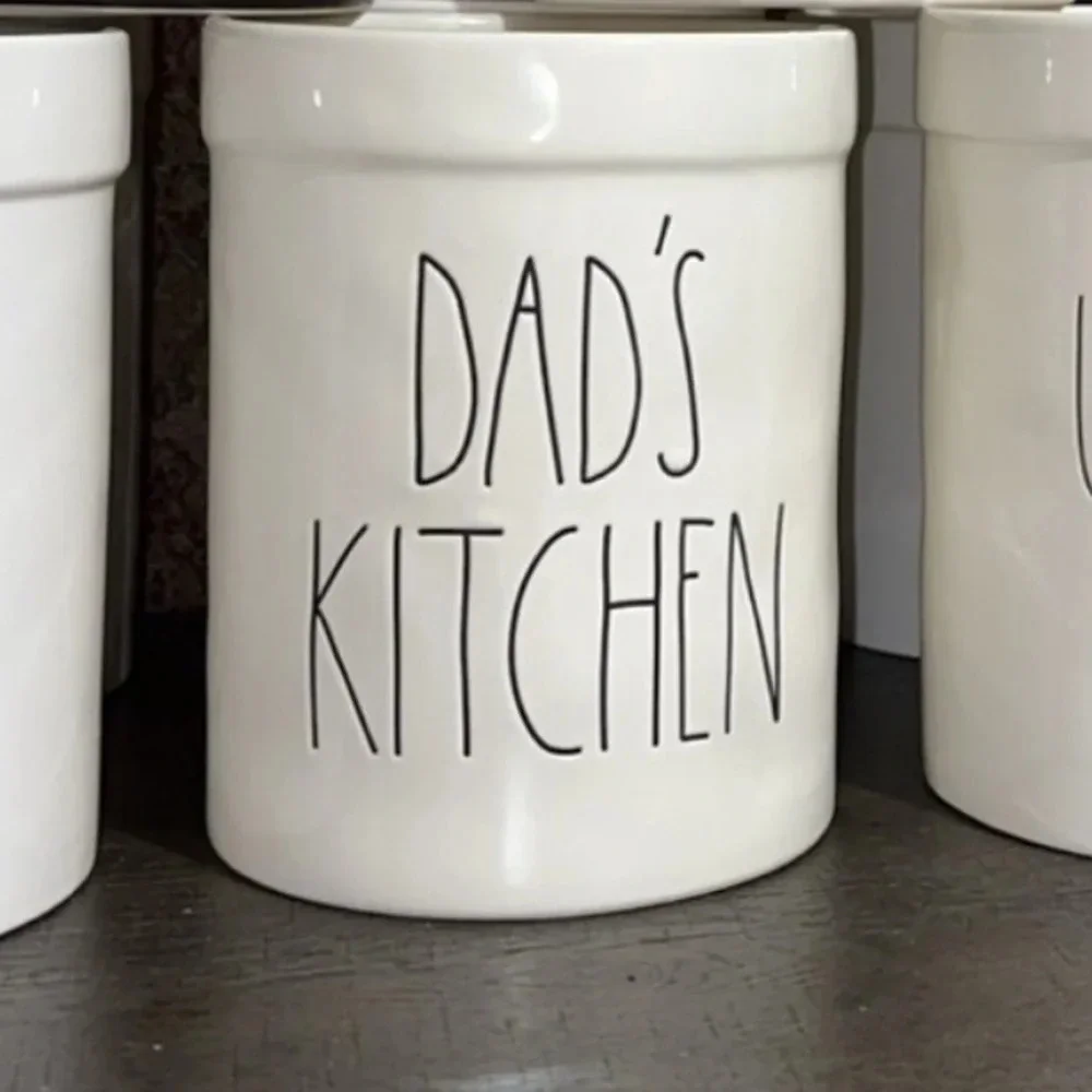 ‼️SALE‼️Rae Dunn Collection Magenta Kitchen Utensil Holder/Crock DAD’S KITCHEN